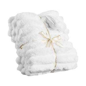 Soft Faux Fur Throw Blanket | Cozy Bed & Sofa Blanket 50 x 60 Inches