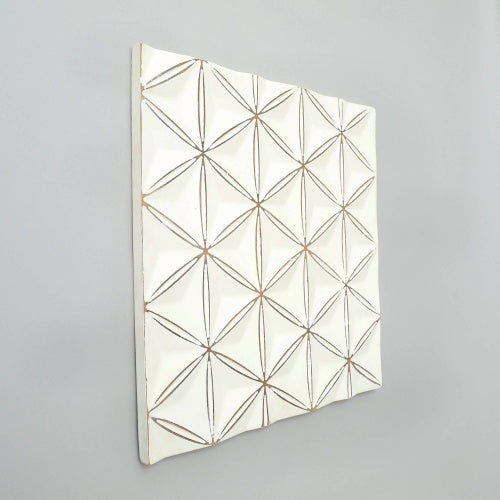 White Square Handcrafted MDF Wall Decor | Elegant Home Accent