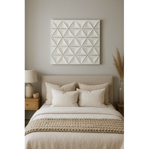 White Square Handcrafted MDF Wall Decor | Elegant Home Accent