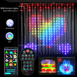 Smart LED RGB Curtain String Lights | Bluetooth APP Control Fairy Lights for Christmas & Party Decor