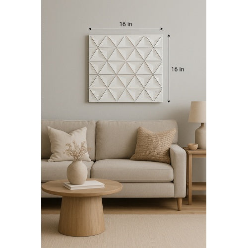 White Square Handcrafted MDF Wall Decor | Elegant Home Accent
