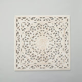 White Square Handcrafted Wooden Wall Decor | Elegant Home Accent